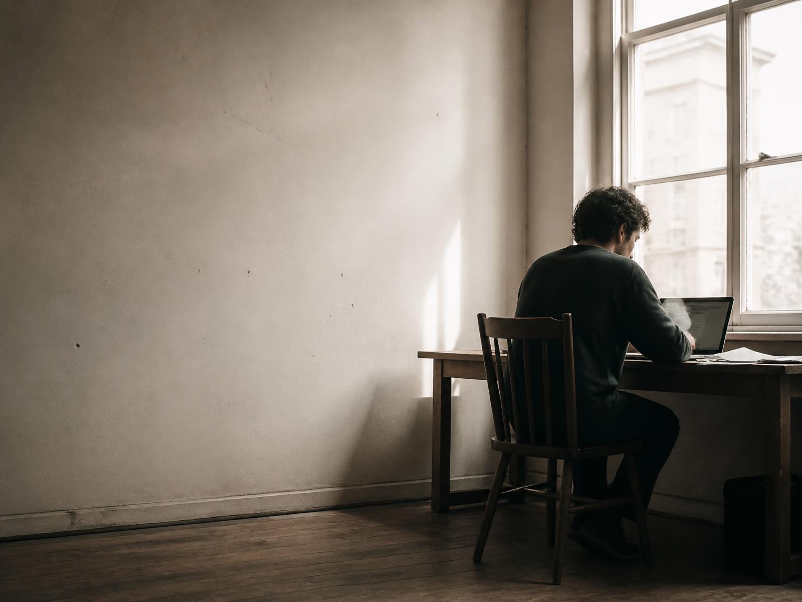 A founder at work in a quiet studio space